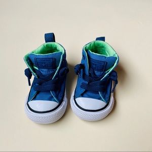 Converse Blue and Green High Top Sneakers
